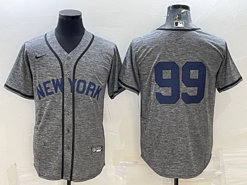 Men New York Yankees #99 No Name Grey hemp ash Nike 2022 MLB Jerseys->new york yankees->MLB Jersey